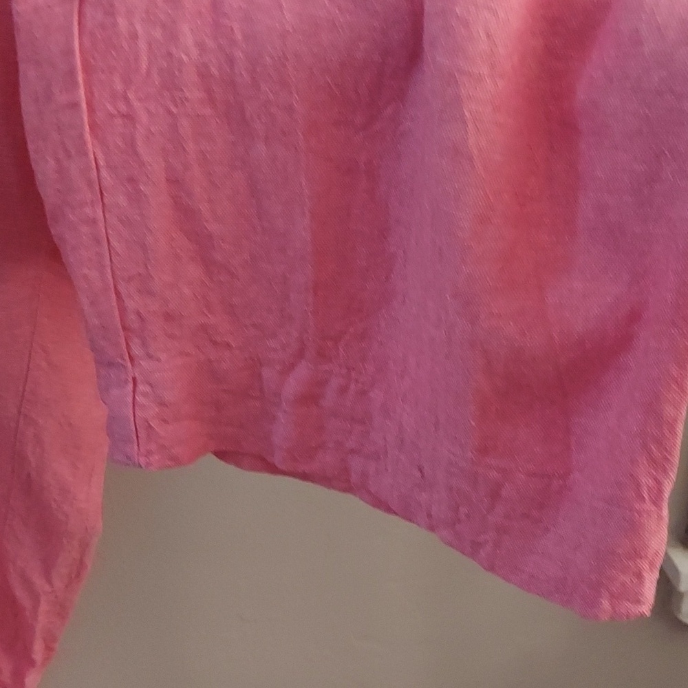 JONES NEW YORK 2X Pink Plus Size Pull On Chambray Linen Capri Pants - Picture 7 of 11
